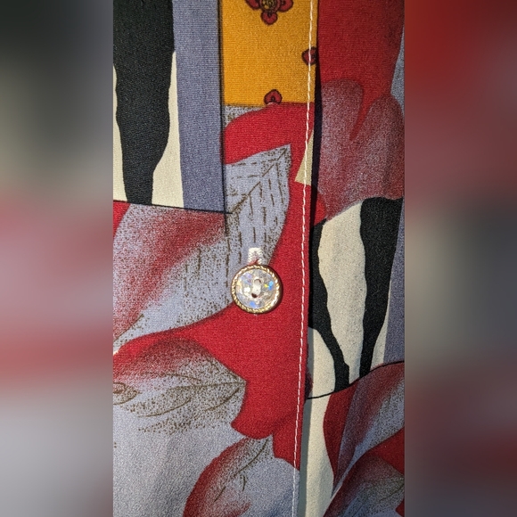 Vintage Multi-print Button Up Shirt Western Style - Picture 5 of 7